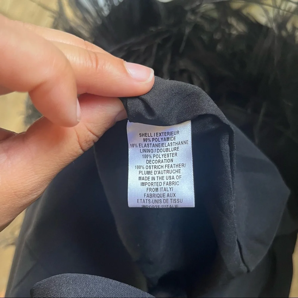 Milly Blair Ostrich Feather Cocktail Dress size 0 - Picture 13 of 15